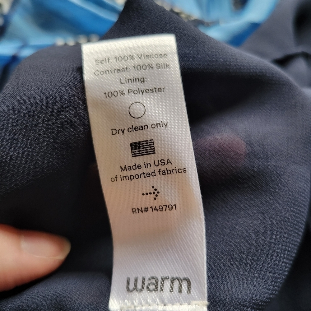 Warm NY Daize Blue Wacky Wave Midi Dress Size 1, small - Picture 5 of 5